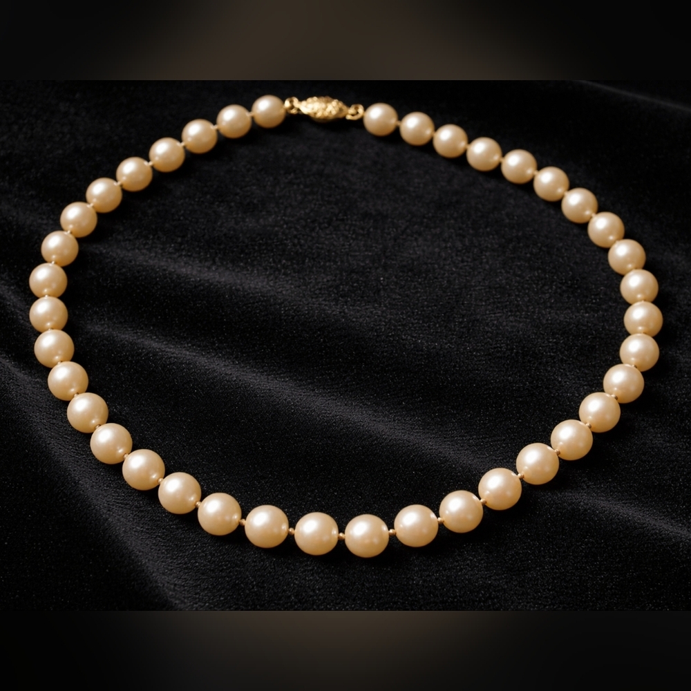 Vintage 14K Gold Cultured Pearl Necklace 18 Inch